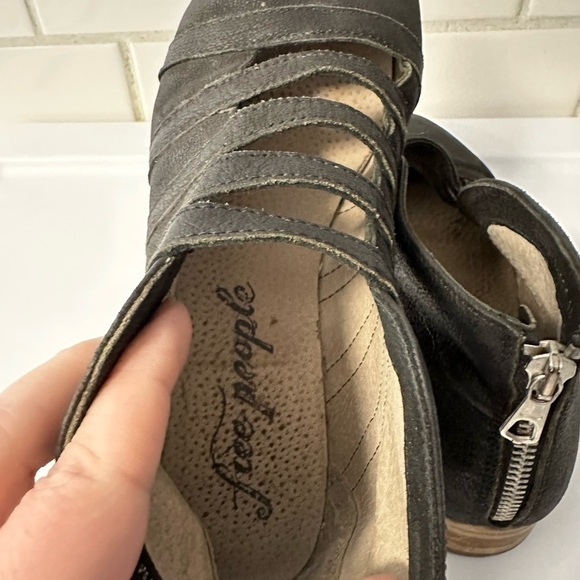 FREE PEOPLE EMMA black woman bohemian western pointed toe zip closure bootie 8.5 - Picture 8 of 11